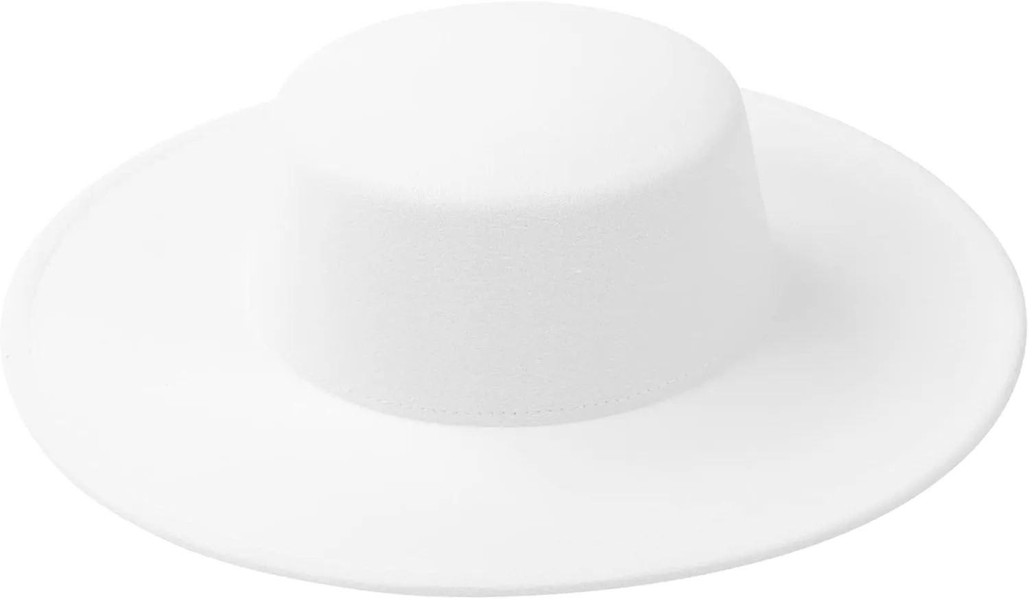 Women Classic Felt Church Hats British Style Wide Brim Top Fedora Hat Wedding Dress Up Jazz Cap Boater Hat