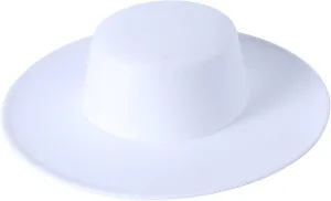 Women Classic Felt Church Hats British Style Wide Brim Top Fedora Hat Wedding Dress Up Jazz Cap Boater Hat