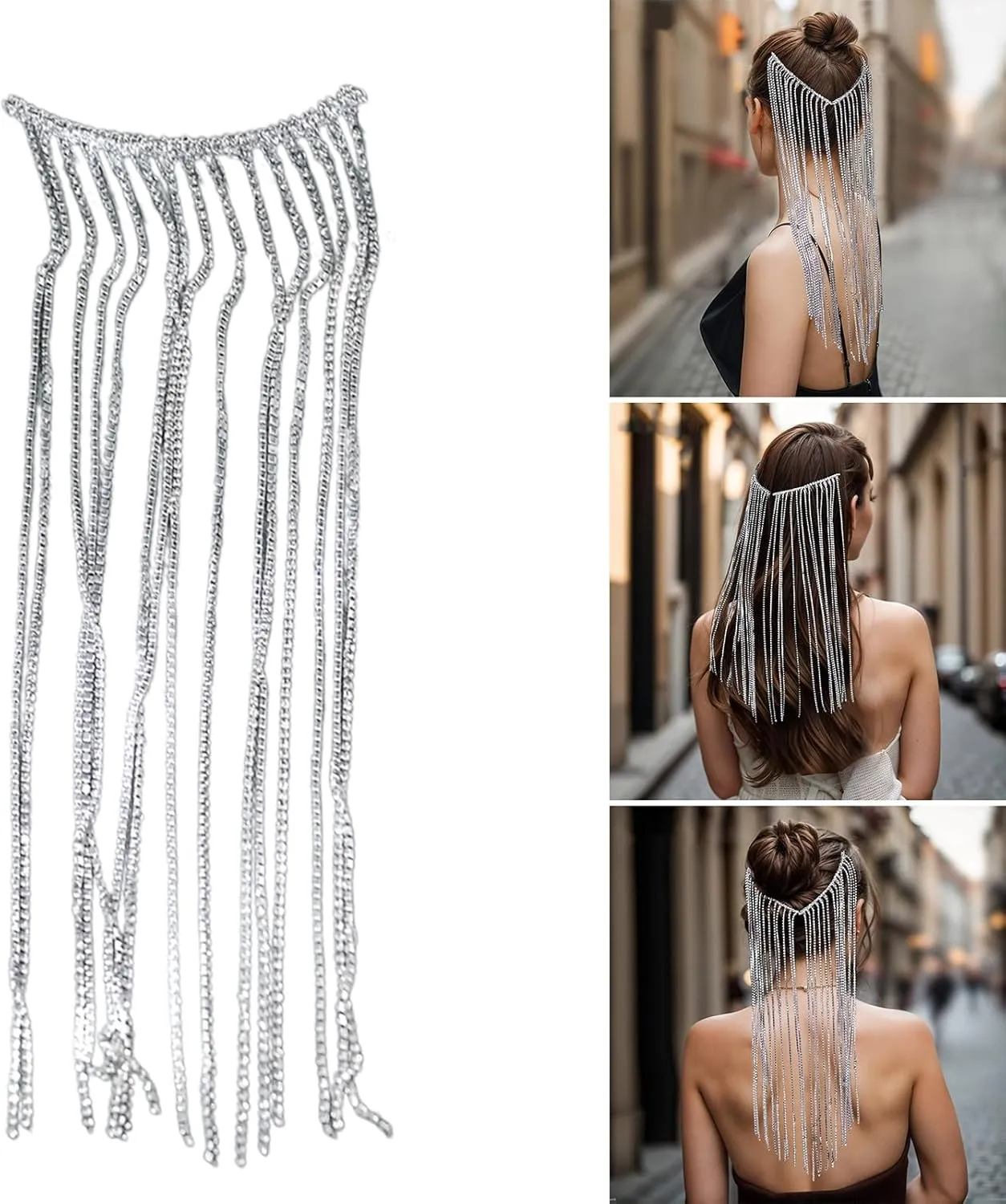 Women Party Hair Chain Glittering Headchain Proms Dinner Hair Jewelry Hair Decors Music Festival Hairchain Photo Props