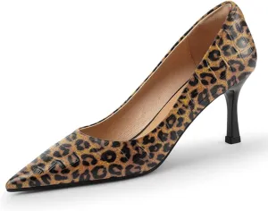 Women Pointed Toe Slip on Crocodile-Embossed Pumps Low Kitten Heel Comfortable Daily Office Party Dress Shoes Size 4-16 US