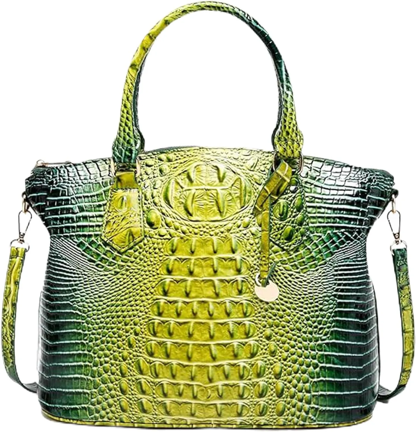 Women Purse Vegan Leather Crocodile-Embossed Pattern With Removable Shoulder Strap Top Handle Large Shoulder Bags