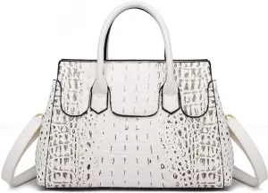 Women Satchel Bag PU Leather Crocodile-Embossed Pattern With Top Handle Shoulder Bags Handbags Fashion Purses Totes