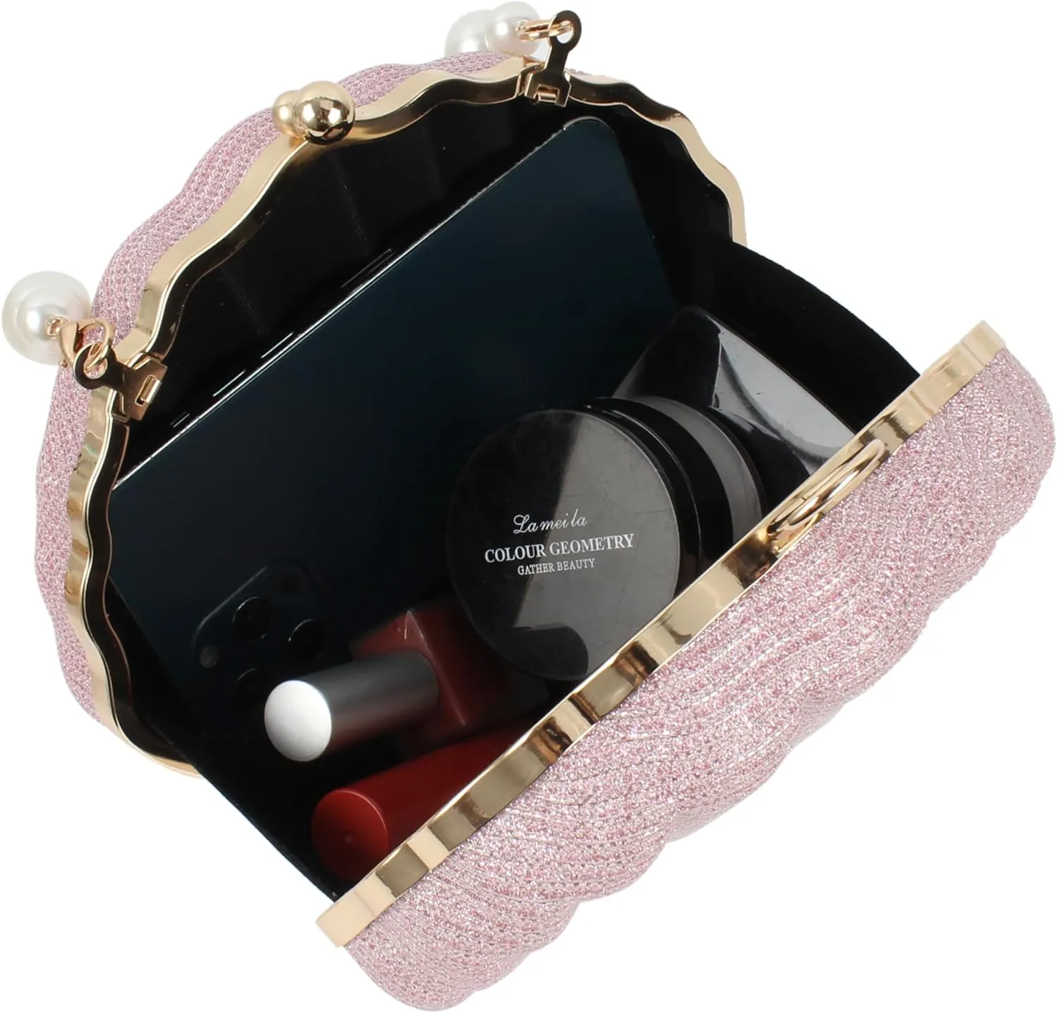 Women Seashell Evening Bag Purse Mermaid Chain Strap Clutch Handbag Shoulder Bag