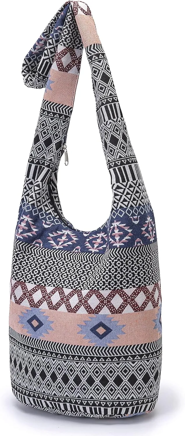 Women Shoulder Handbags Fashion canvas Hippie Crossbody Bags Bohemian Animal Prints Hobo Bags