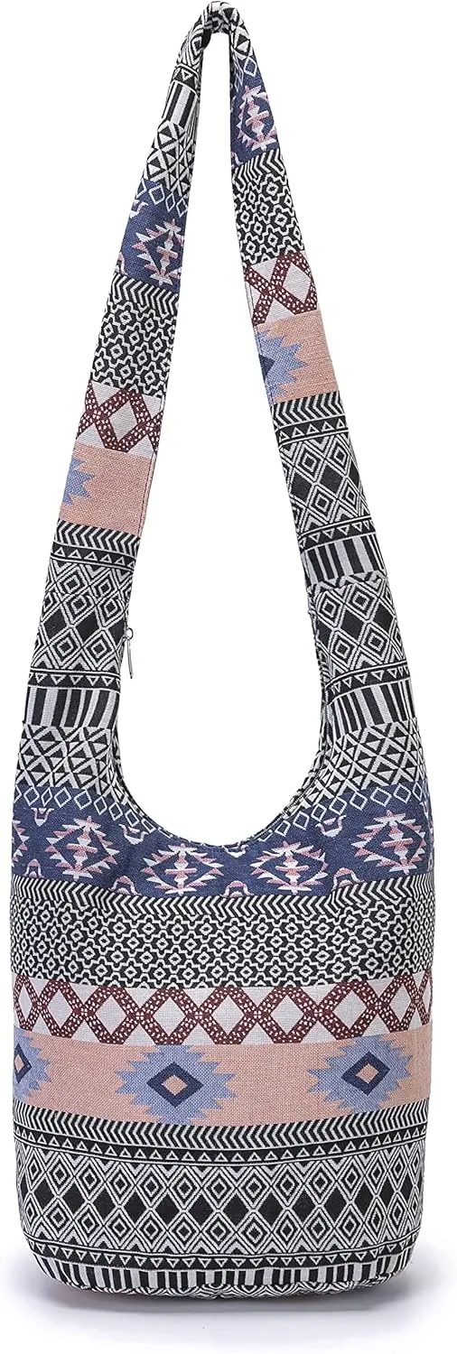 Women Shoulder Handbags Fashion canvas Hippie Crossbody Bags Bohemian Animal Prints Hobo Bags