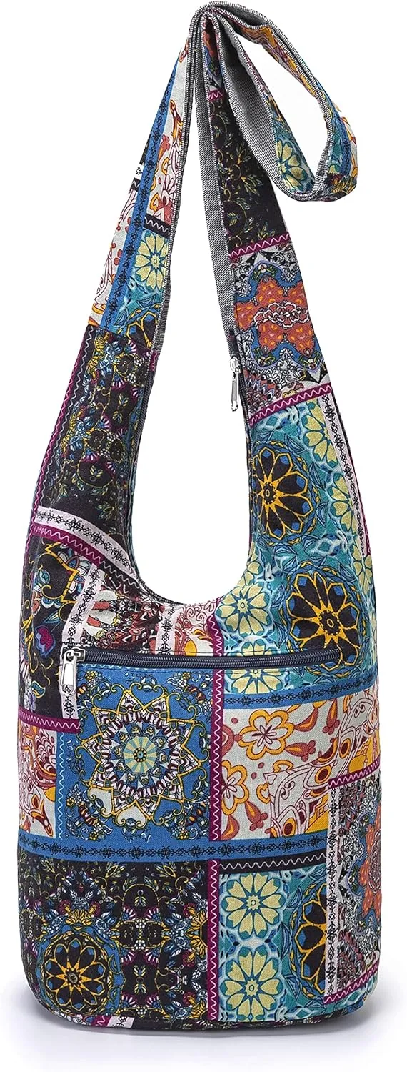 Women Shoulder Handbags Fashion canvas Hippie Crossbody Bags Bohemian Animal Prints Hobo Bags