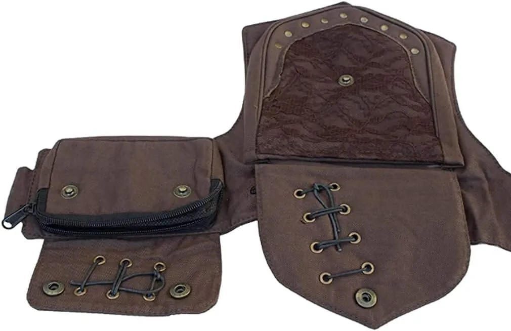 Women Waist Bag Fanny Bag Renaissance Faire Festival Chest Pack with Adjustable Belt Fashion Hip Bum Bag for Running Hiking 00/Brown