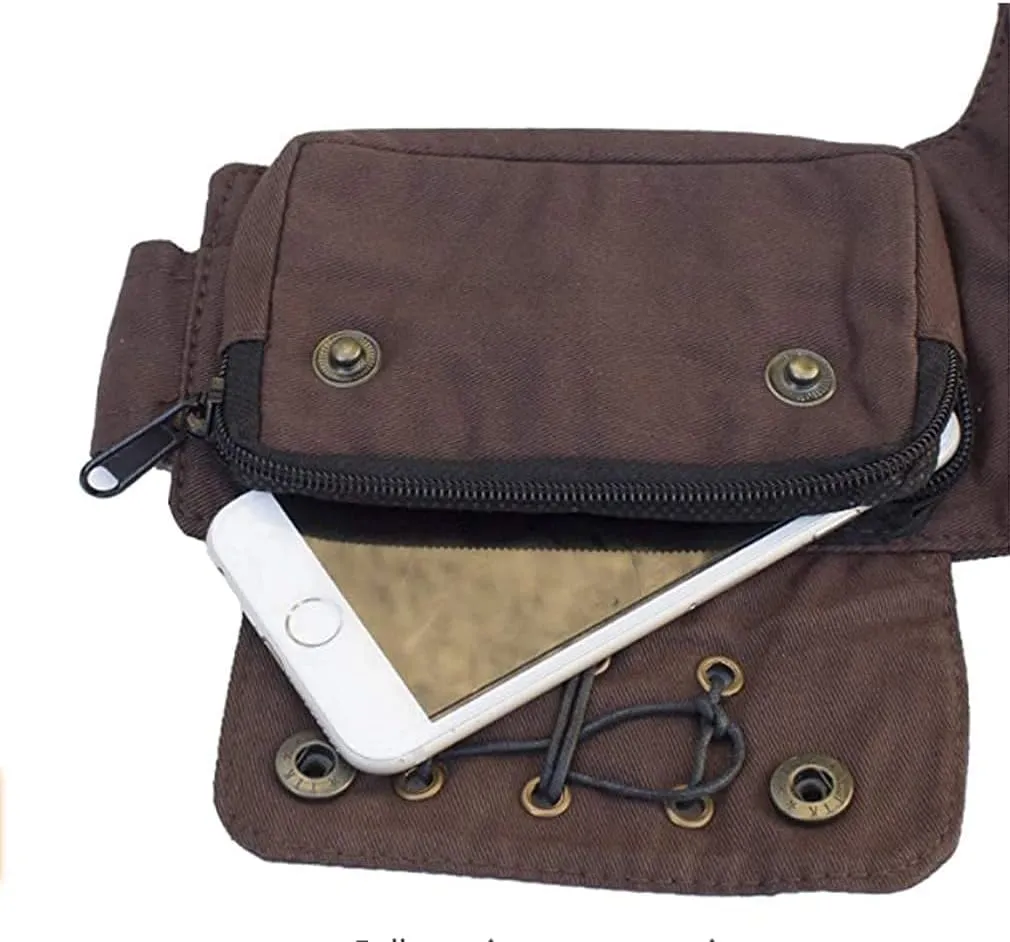 Women Waist Bag Fanny Bag Renaissance Faire Festival Chest Pack with Adjustable Belt Fashion Hip Bum Bag for Running Hiking 00/Brown
