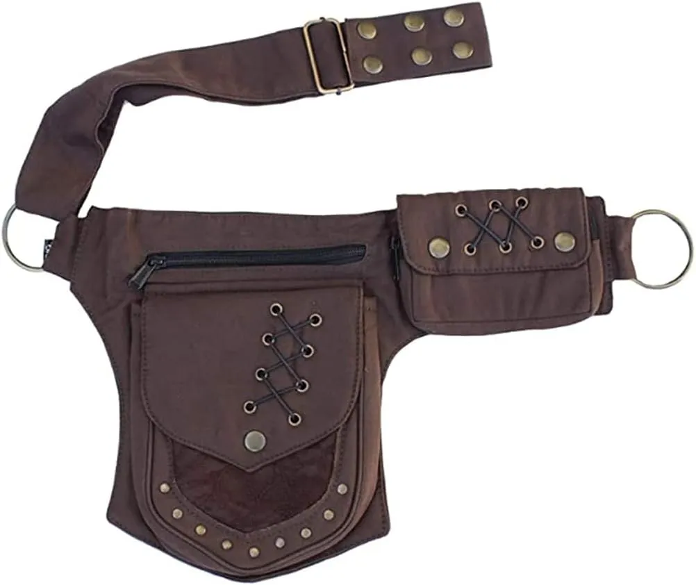 Women Waist Bag Fanny Bag Renaissance Faire Festival Chest Pack with Adjustable Belt Fashion Hip Bum Bag for Running Hiking 00/Brown