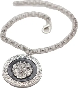 Women Western Fashion Jewelry Boot Chain Bracelet Silver Metal Shoe Big Lion Coin Medallion Charm
