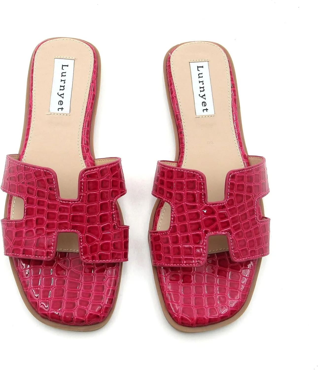 Women's Comfort Cushion Flat Sandal with Crocodile Pattern: Stylish Design Slide, Non-Slip Rubber Sole, Latex Insole for Comfort, Perfect for Parties, Gatherings, Casual Wear, Vacations, and Beach Days