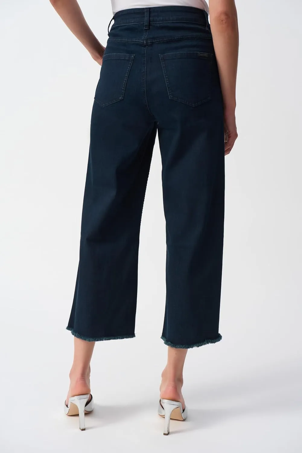 Women's Culotte Jeans with Embellished Front Seam