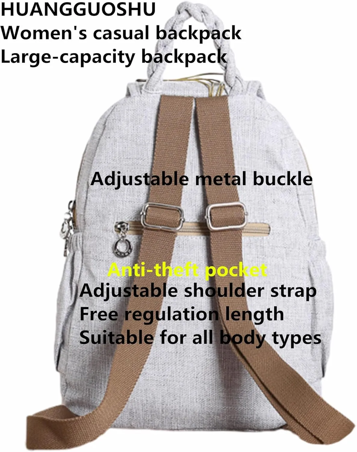 Womens Hippie Cotton Hemp Cloth Backpack Boho Vintage Embroidered Casual Purse