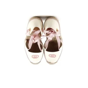 Women's Interlocking G Wedge Espadrilles Embroidered Canvas