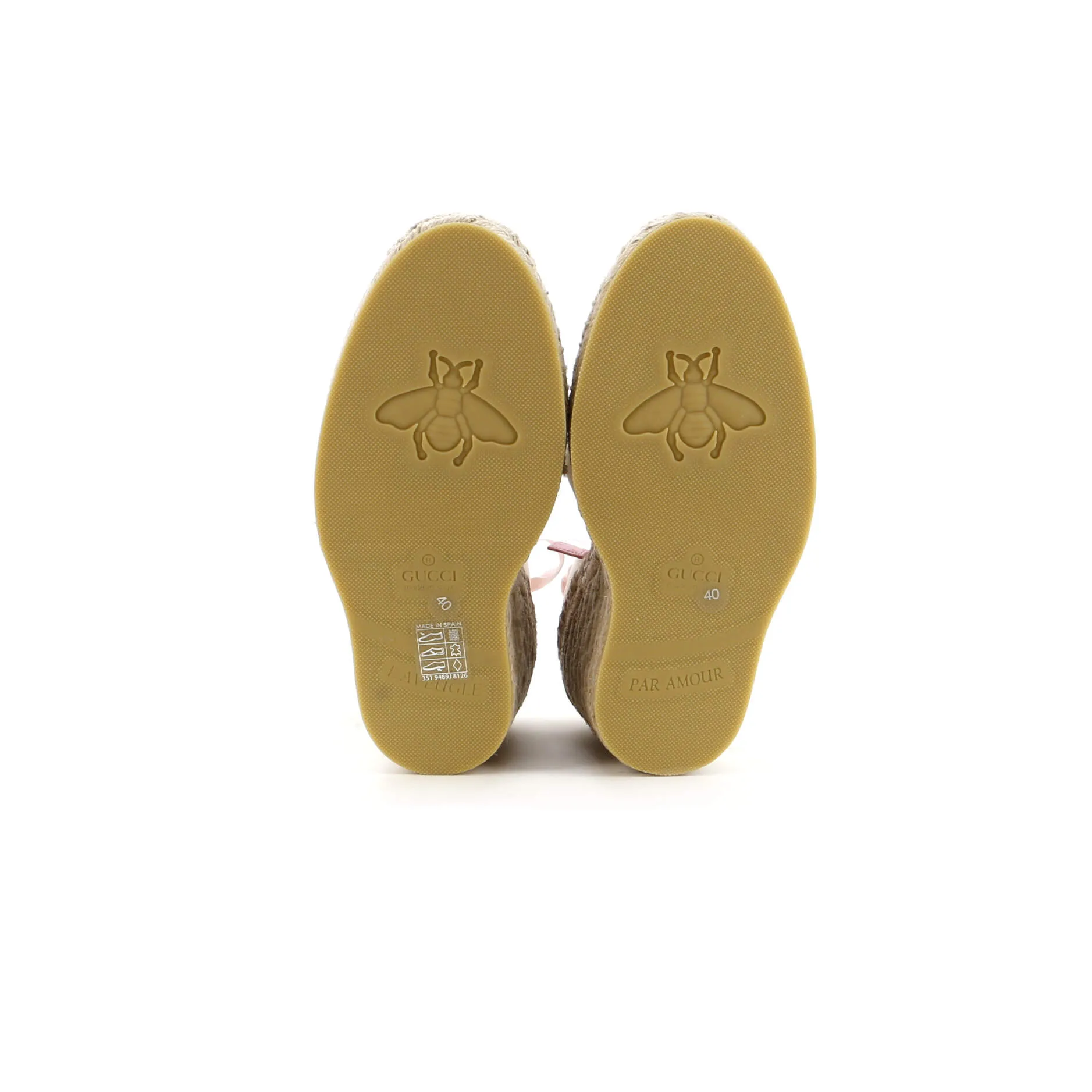 Women's Interlocking G Wedge Espadrilles Embroidered Canvas