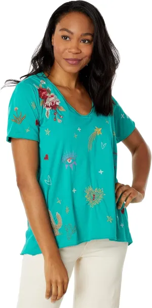 Women's Short Sleeve Embroidered Tee