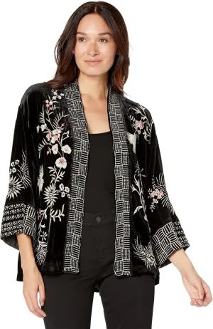 Womens Valentina Velvet Cropped Kimono