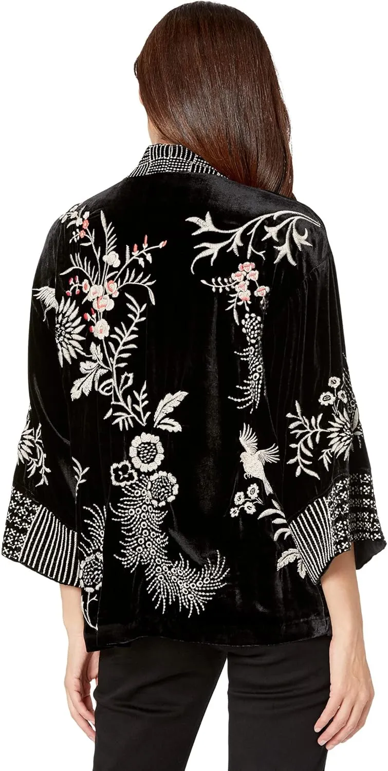 Womens Valentina Velvet Cropped Kimono