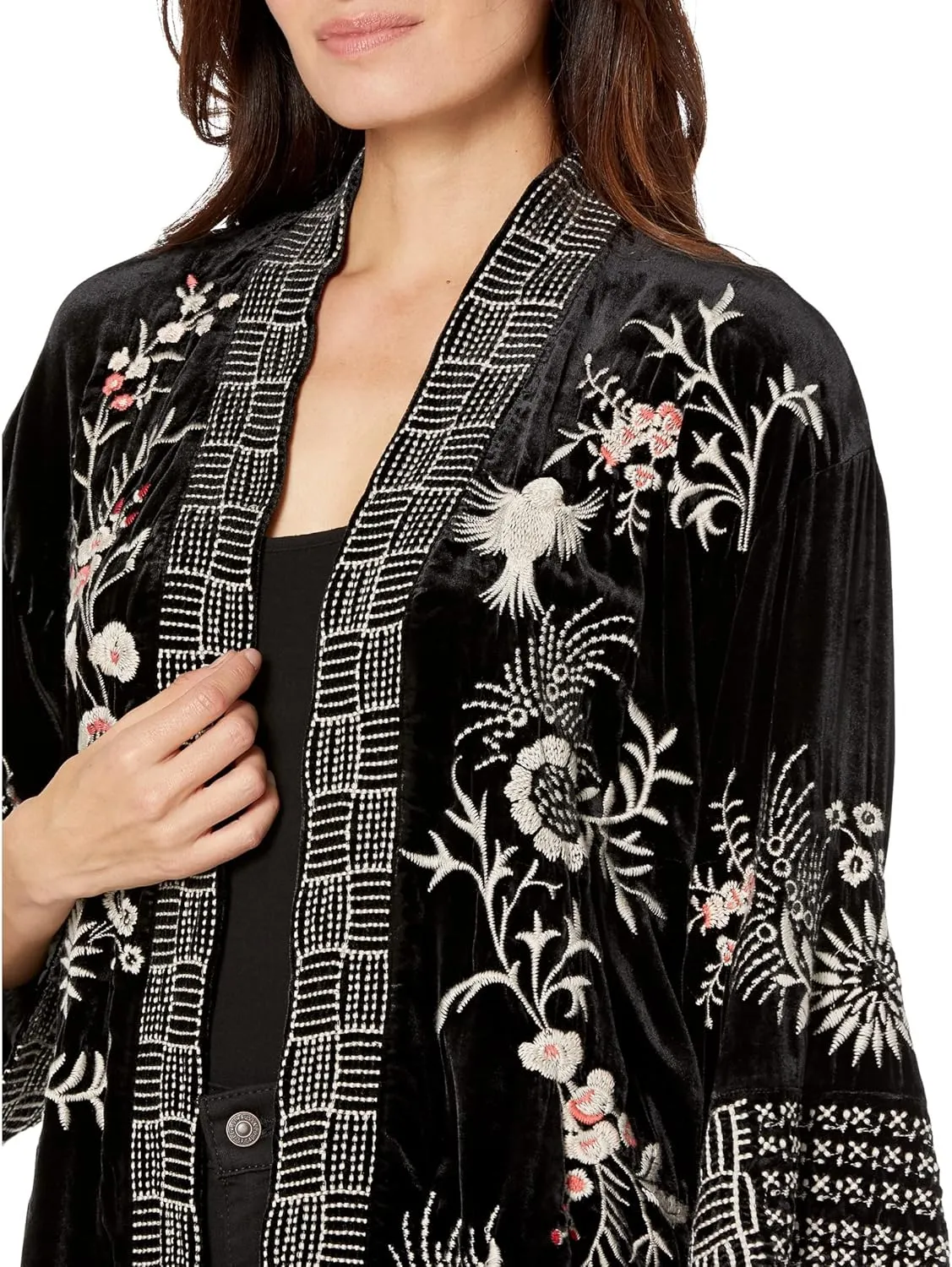 Womens Valentina Velvet Cropped Kimono