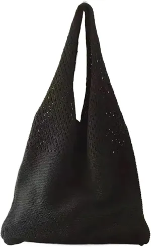 Wool Hollow Woven Shoulder Bag Womens Large Capacity Handbags Tote Travel Beach Bag Ladies Handle