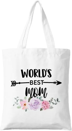 World’s Best Canvas Tote Bag Reusable Shopping Bags, Birthday Christmas Mothers Day Practical Gifts.