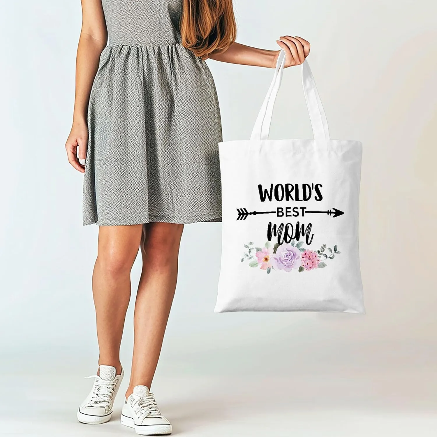 World’s Best Canvas Tote Bag Reusable Shopping Bags, Birthday Christmas Mothers Day Practical Gifts.