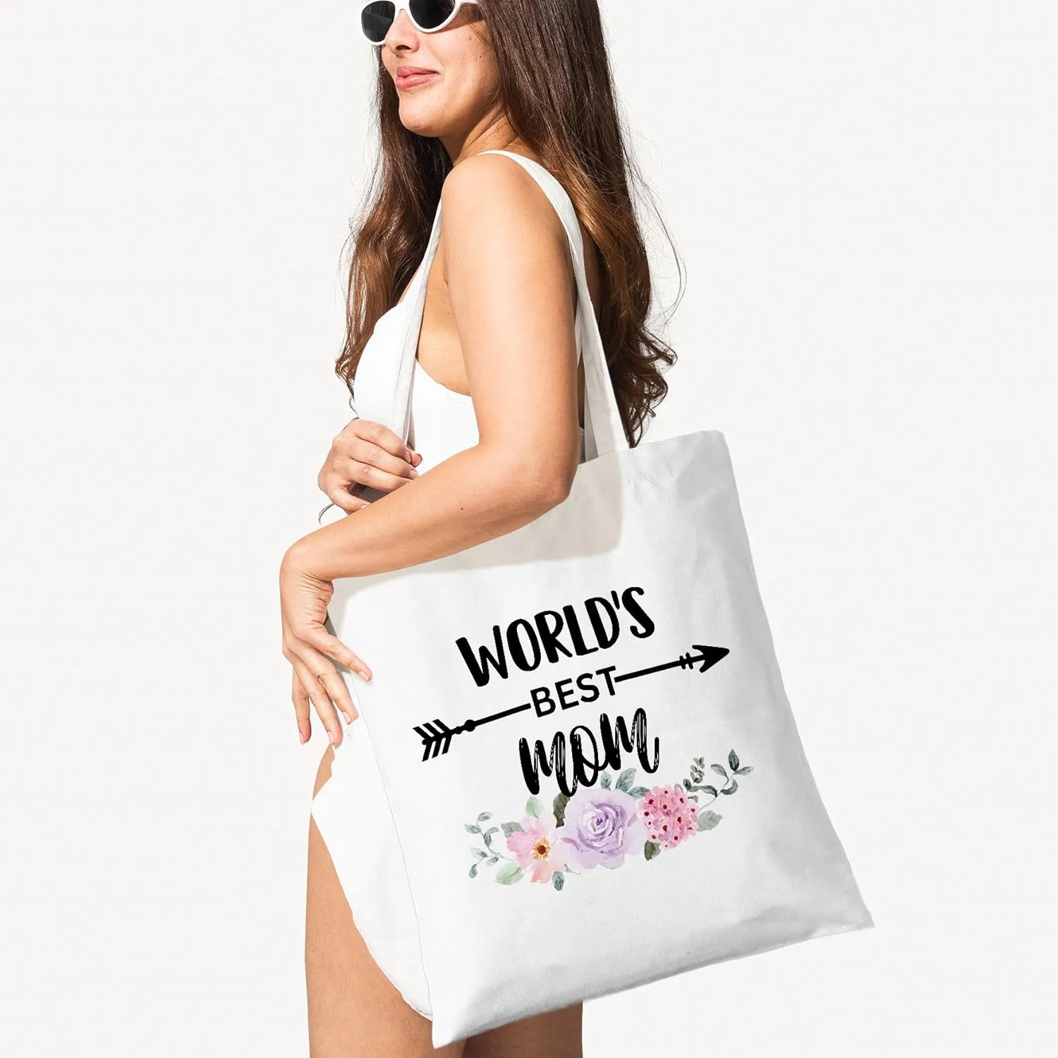 World’s Best Canvas Tote Bag Reusable Shopping Bags, Birthday Christmas Mothers Day Practical Gifts.