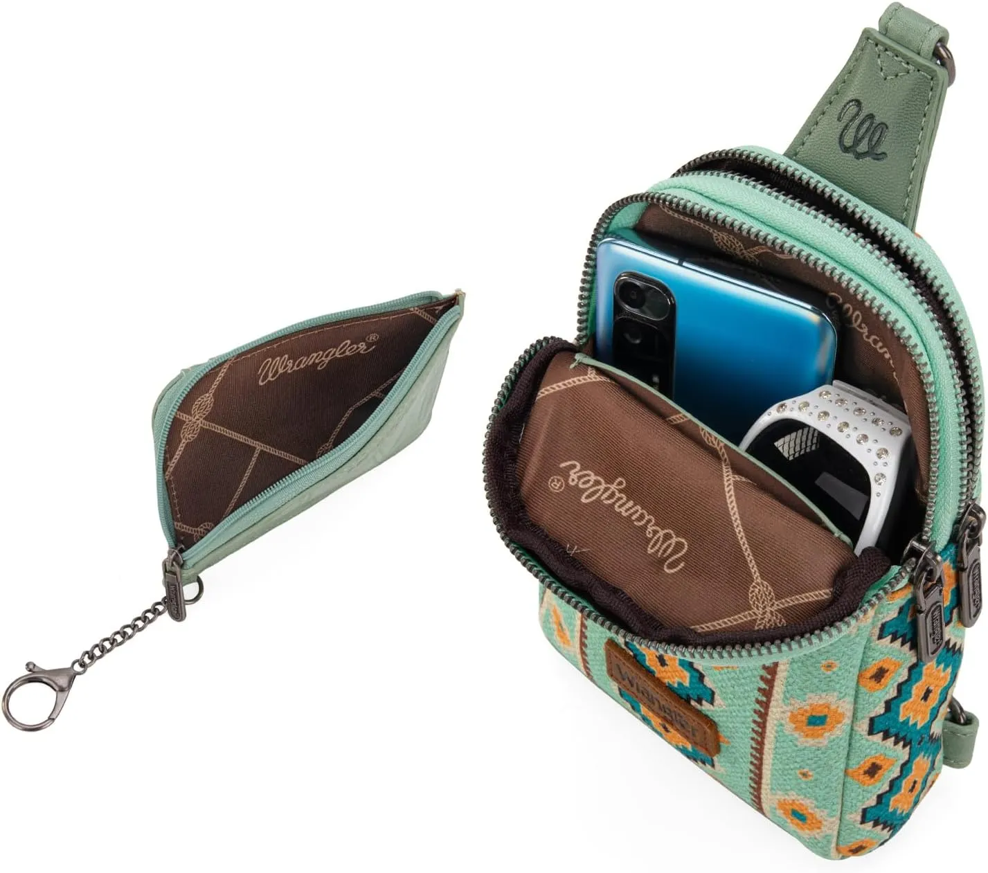 Wrangler Aztec Crossbody Sling Bags for Women Wallet Set