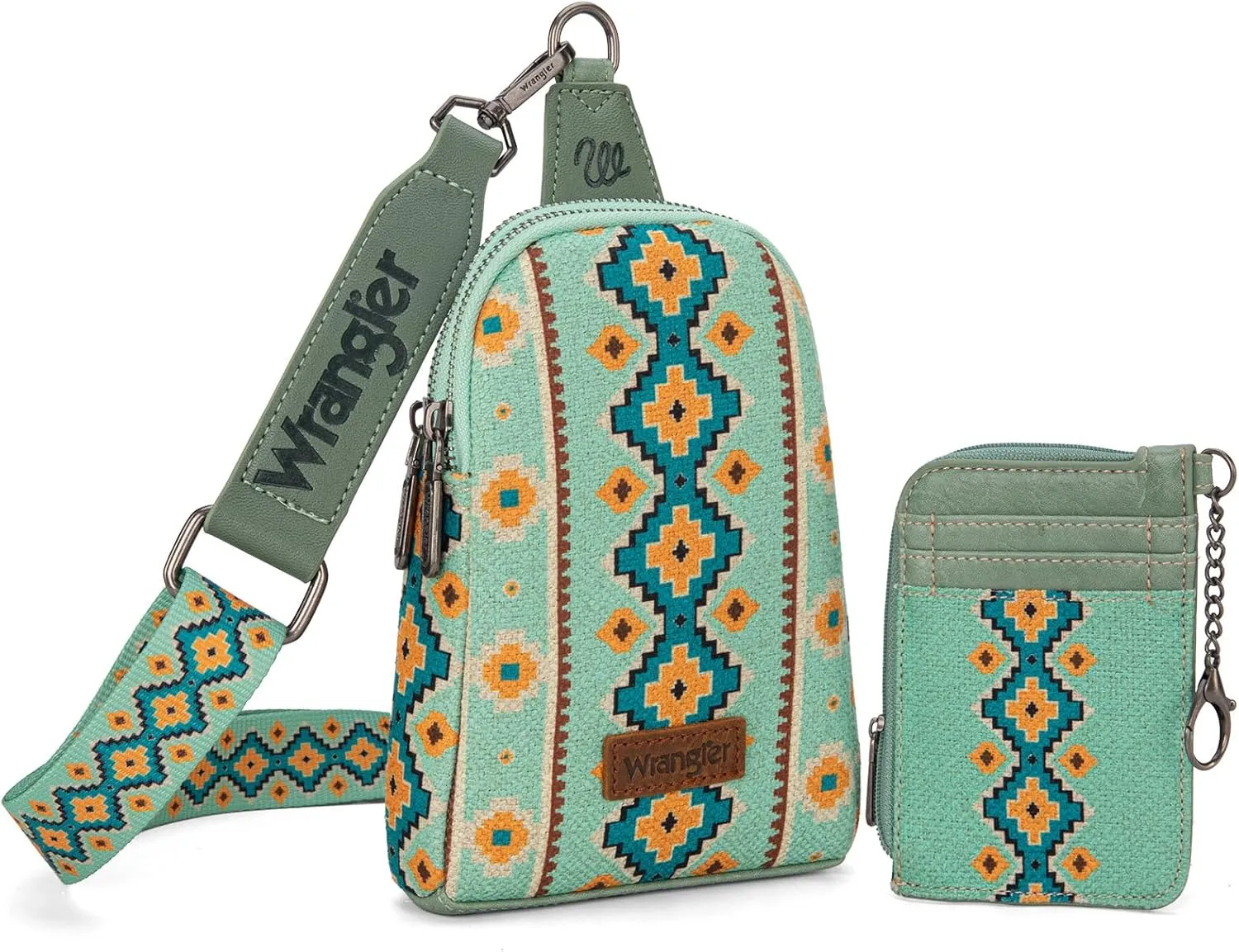 Wrangler Aztec Crossbody Sling Bags for Women Wallet Set