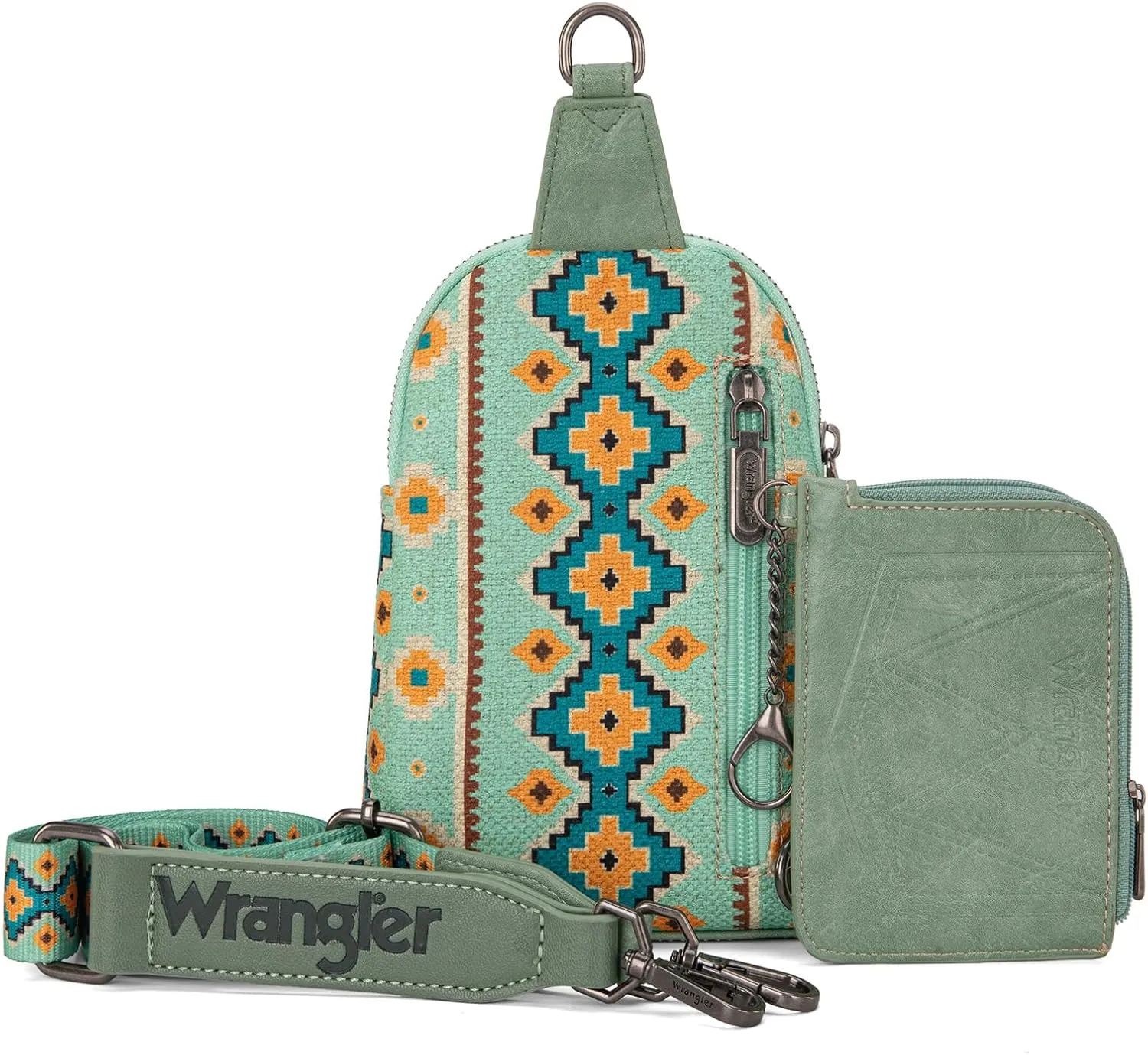 Wrangler Aztec Crossbody Sling Bags for Women Wallet Set