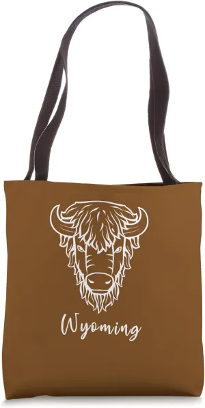 Wyoming Bison Buffalo Shaggy Prairie Plains Midwest Tote Bag