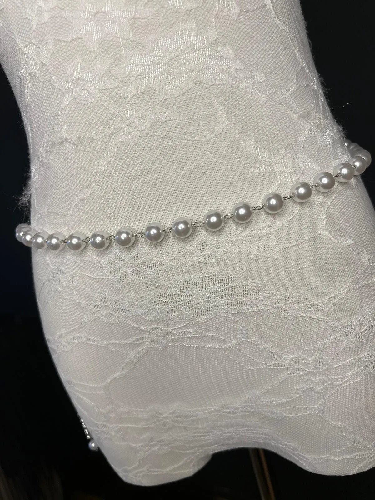 X-long Chain Belt, Pearl Chain Belt, Fashion Belt, Fashion Accessory, UK sizes 4-32, Pearl Belt, Bridal