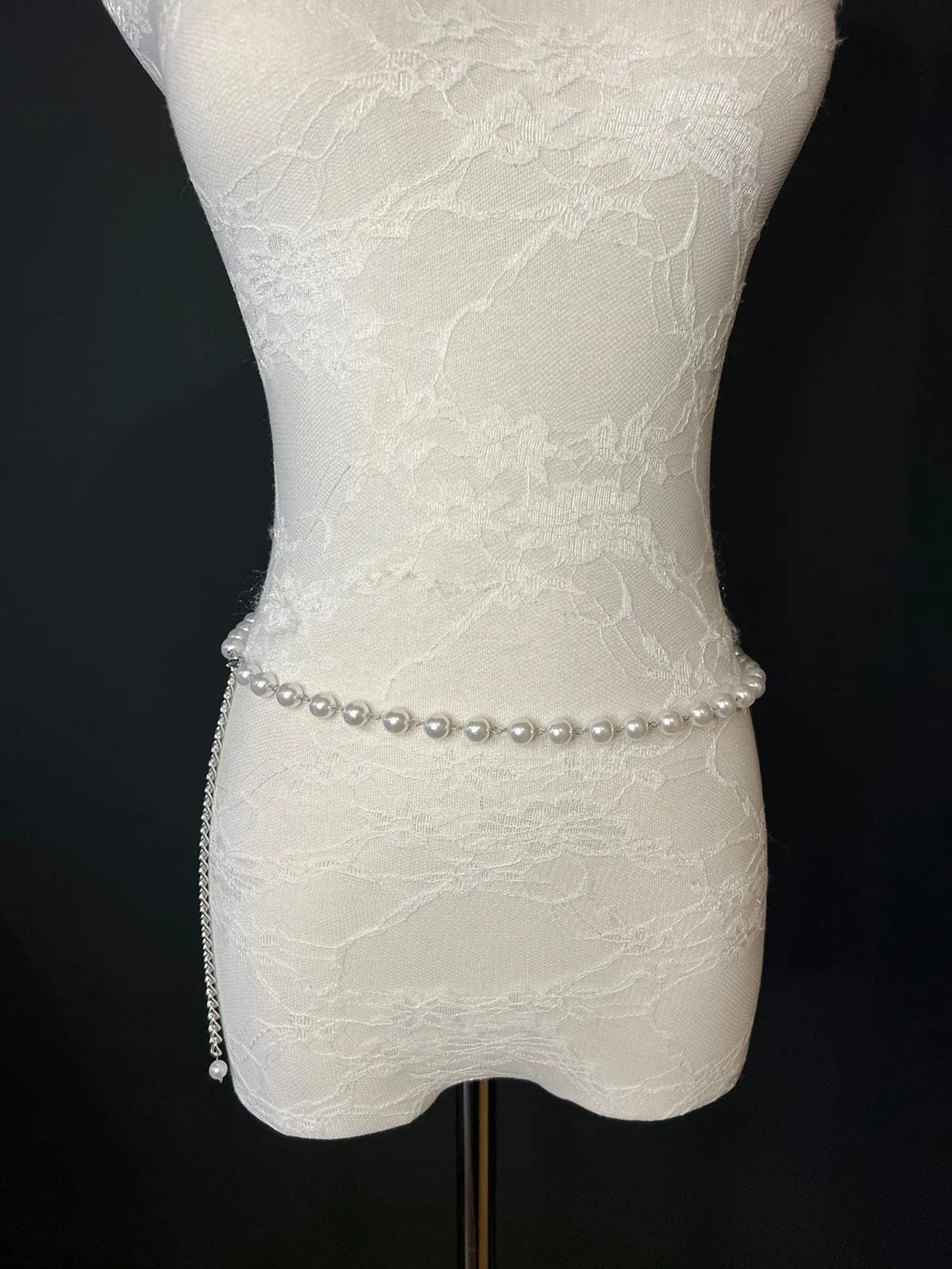 X-long Chain Belt, Pearl Chain Belt, Fashion Belt, Fashion Accessory, UK sizes 4-32, Pearl Belt, Bridal