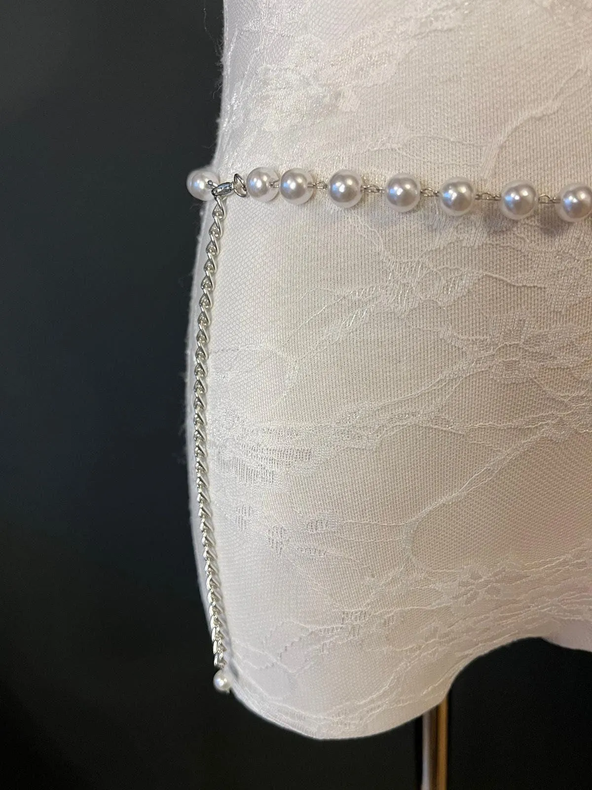 X-long Chain Belt, Pearl Chain Belt, Fashion Belt, Fashion Accessory, UK sizes 4-32, Pearl Belt, Bridal