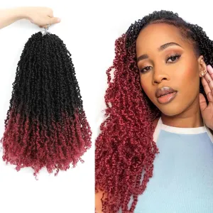Yanky Twist Crochet Hair 16 Inch 8 Packs Crochet Yanky Twist Hair Spring Mini Twist Hair Extensions 1B/Bug Bohemian Passion Twists Braiding Hair for Black Women