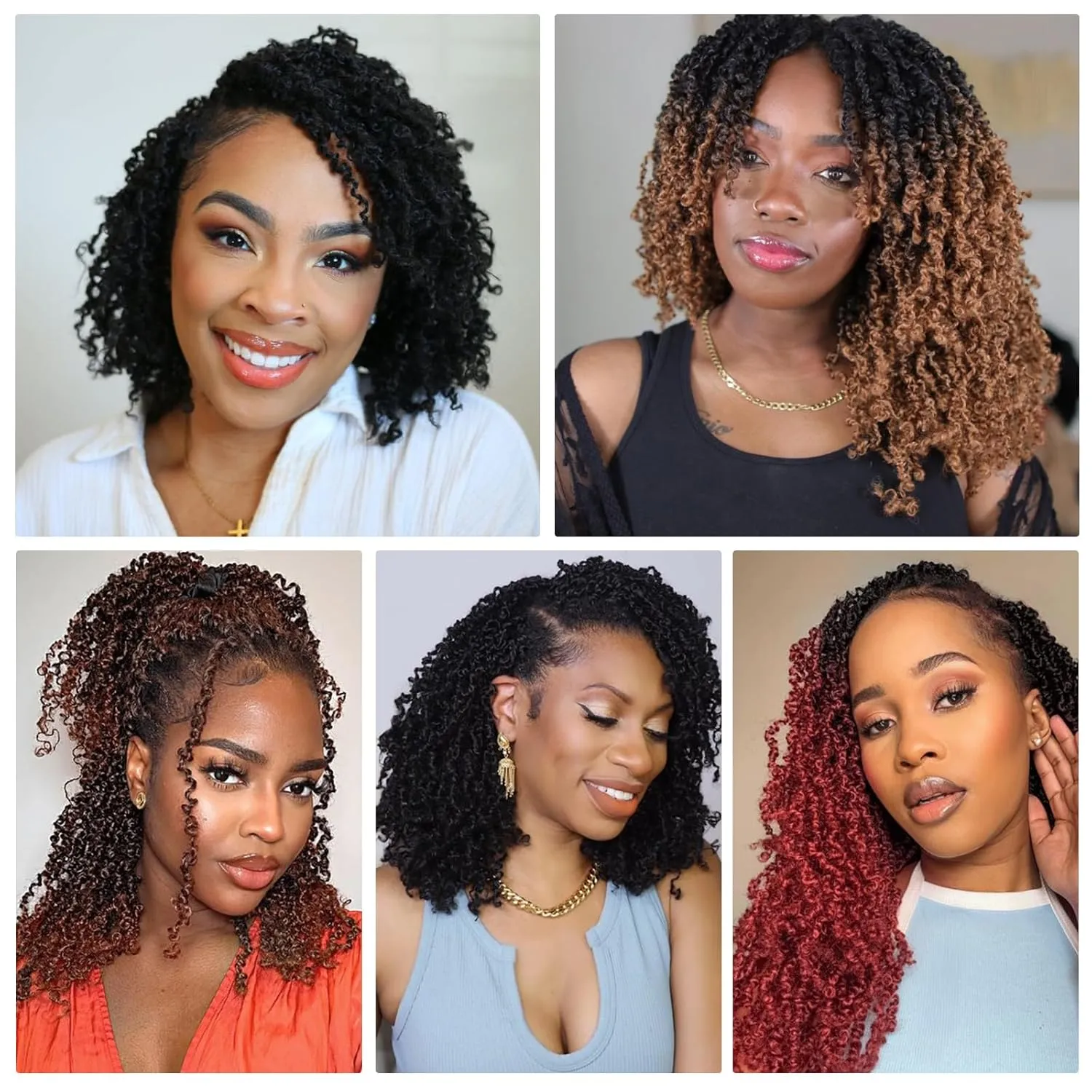Yanky Twist Crochet Hair 16 Inch 8 Packs Crochet Yanky Twist Hair Spring Mini Twist Hair Extensions 1B/Bug Bohemian Passion Twists Braiding Hair for Black Women