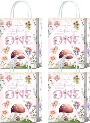 YanZonic 16pc My Fairy First Birthday Decorations - Goodie Bags for Fairy Tale Garden 1st Birthday Woodland Party Favors