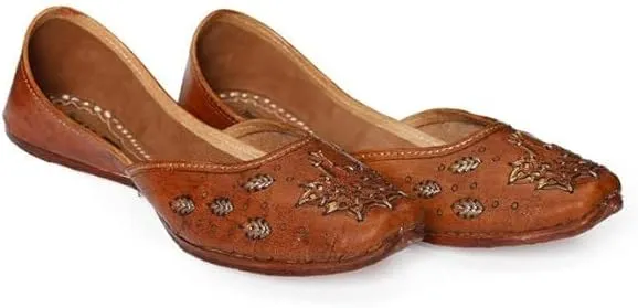 YASH & CO. Pure Leather Hand Crafted Bellies| Rajasthani Jutti, Mojari| Latest Collection Comfortable Stylish Slip on Bellies & Ballerina for Women & Girls/Ethnic Bellies Footwear