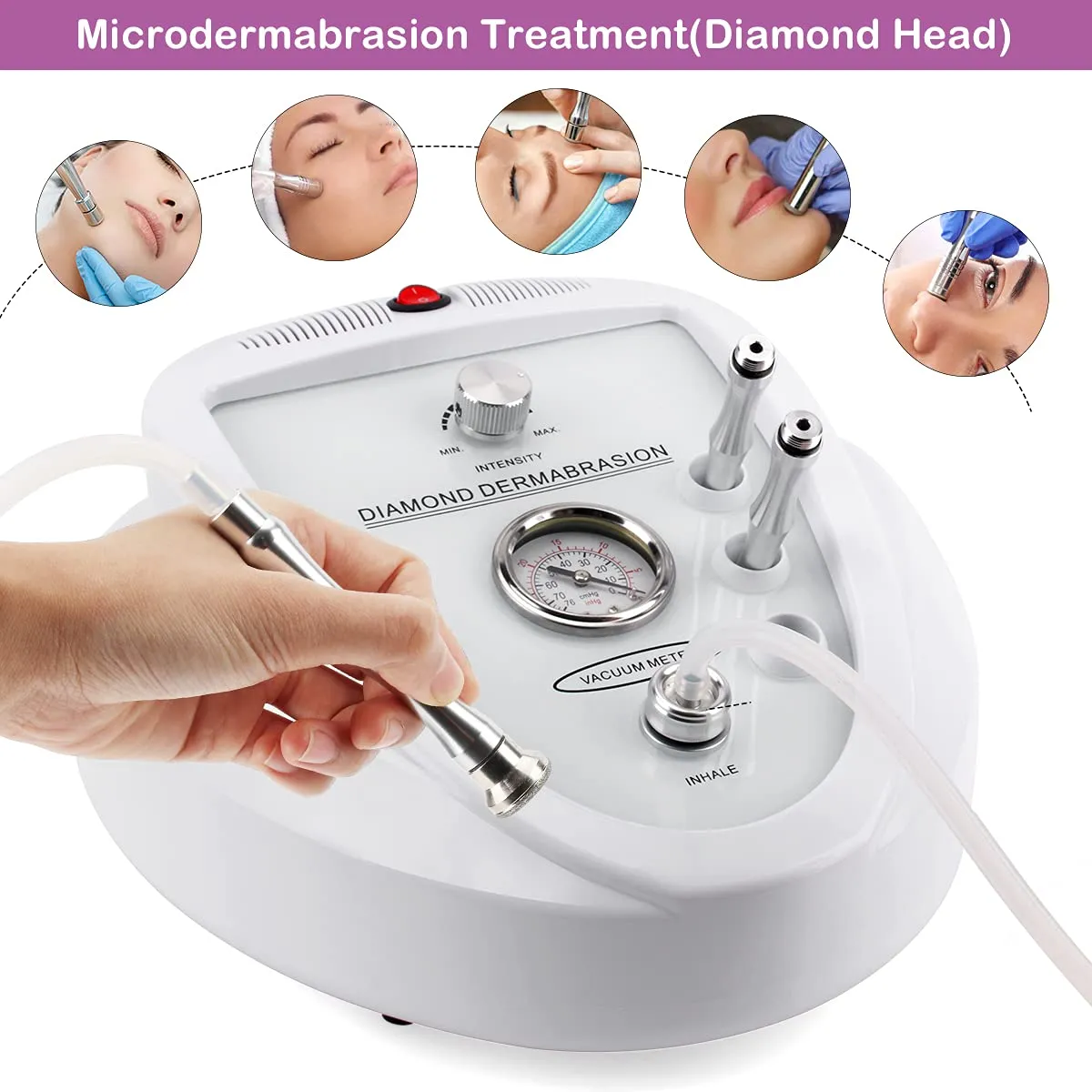 Yofuly Diamond Microdermabrasion Machine, 65-68cmHg Suction Power Professional Dermabrasion, Home Use Facial Skin Care Equipment