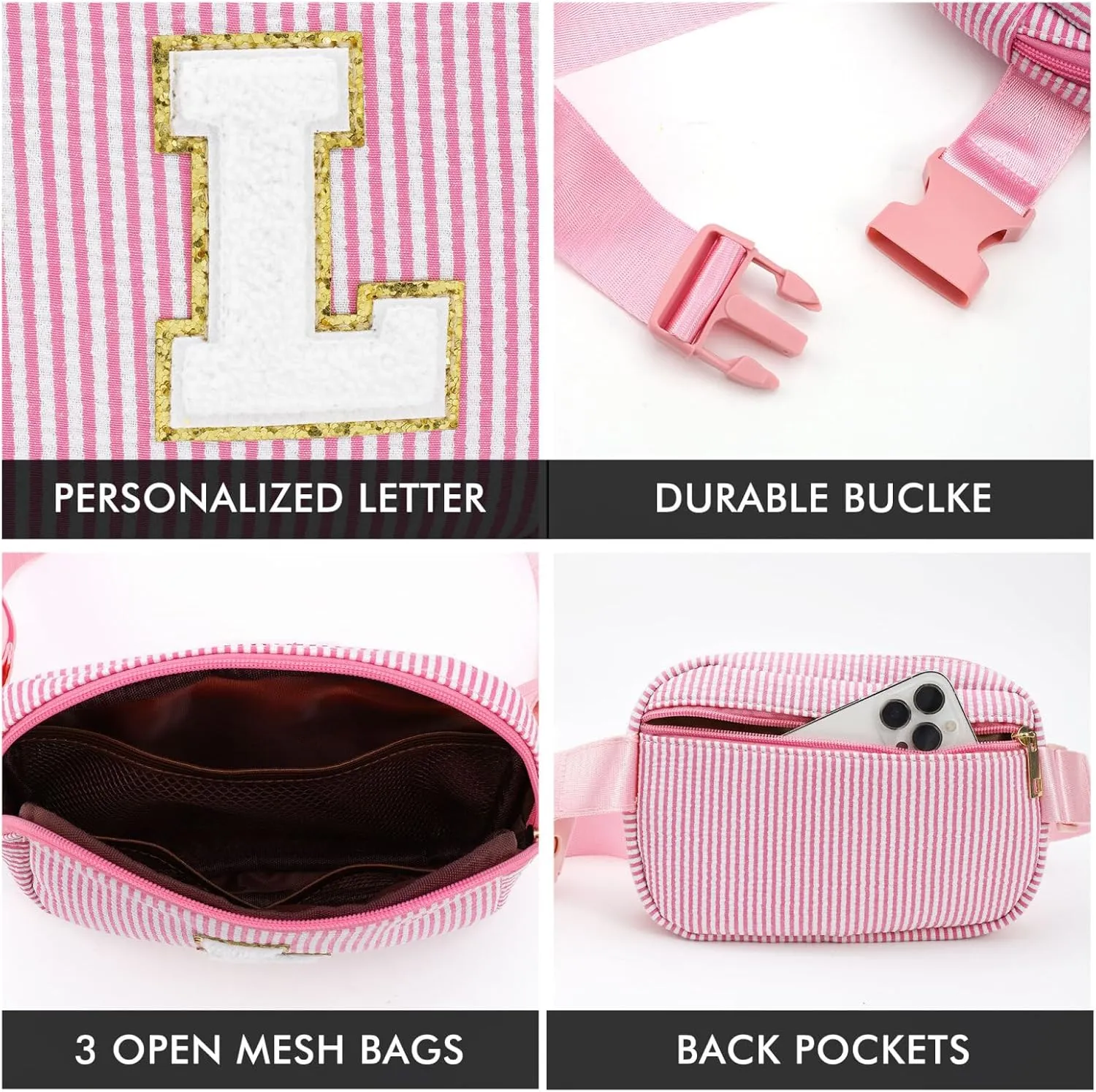 YOOLIFE Birthday Gifts for 4 5 6 7 8 9 10 11 12 13 Year Old Girls - Personalized Gifts for Teens Kids Daughter Sister Her | Birthday Gifts for Kids | Initial Crossbody Bag Belt Bag | Purple M
