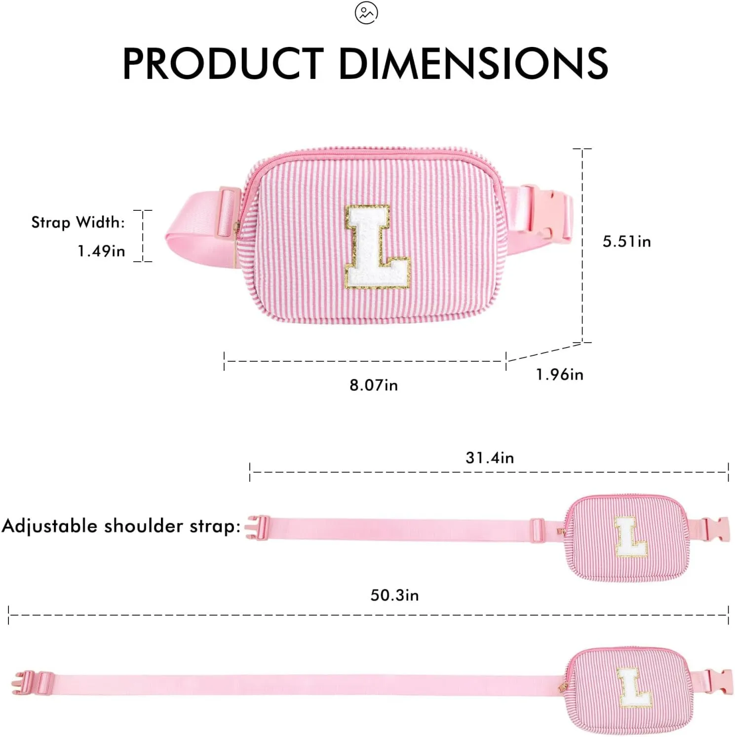 YOOLIFE Birthday Gifts for 4 5 6 7 8 9 10 11 12 13 Year Old Girls - Personalized Gifts for Teens Kids Daughter Sister Her | Birthday Gifts for Kids | Initial Crossbody Bag Belt Bag | Purple M