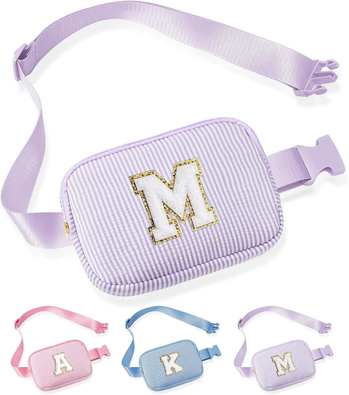 YOOLIFE Birthday Gifts for 4 5 6 7 8 9 10 11 12 13 Year Old Girls - Personalized Gifts for Teens Kids Daughter Sister Her | Birthday Gifts for Kids | Initial Crossbody Bag Belt Bag | Purple M
