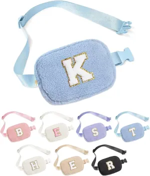 YOOLIFE Initial Crossbody Bag Belt Bag Fanny Pack for Girls - Monogrammed Fanny Pack Belt Bag Purse for Teen Girls Kids, Gifts for Girls Teen Daughter Sister, Blue K