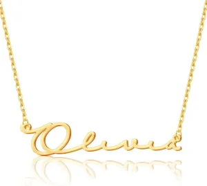 Yopicks Custom Name Necklace Personalized, 18K Gold Plated Sterling Silver Name Necklace for Women Gift