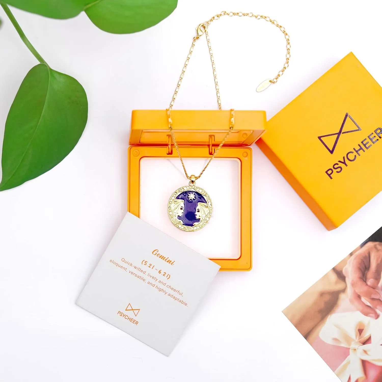 Zodiac Necklace for Women 18K Gold Astrology Jewelry Enamel Constellation Pendant CZ Pearl Jewelry Birthday Gifts for Women,Necklace for Wife Daughter Mom and Sister
