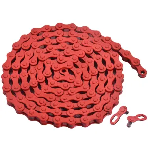 ZONKIE Single-Speed Bicycle Chain 1/2 x 1/8 Inch 116 Links (Red, 1/2" ×1/8" 116 Links)