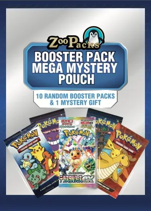Zoo Packs Booster Pack Mega Mystery Pouch | 10 Booster Packs   1 Mystery Gift Item | Compatible with Pokemon Cards