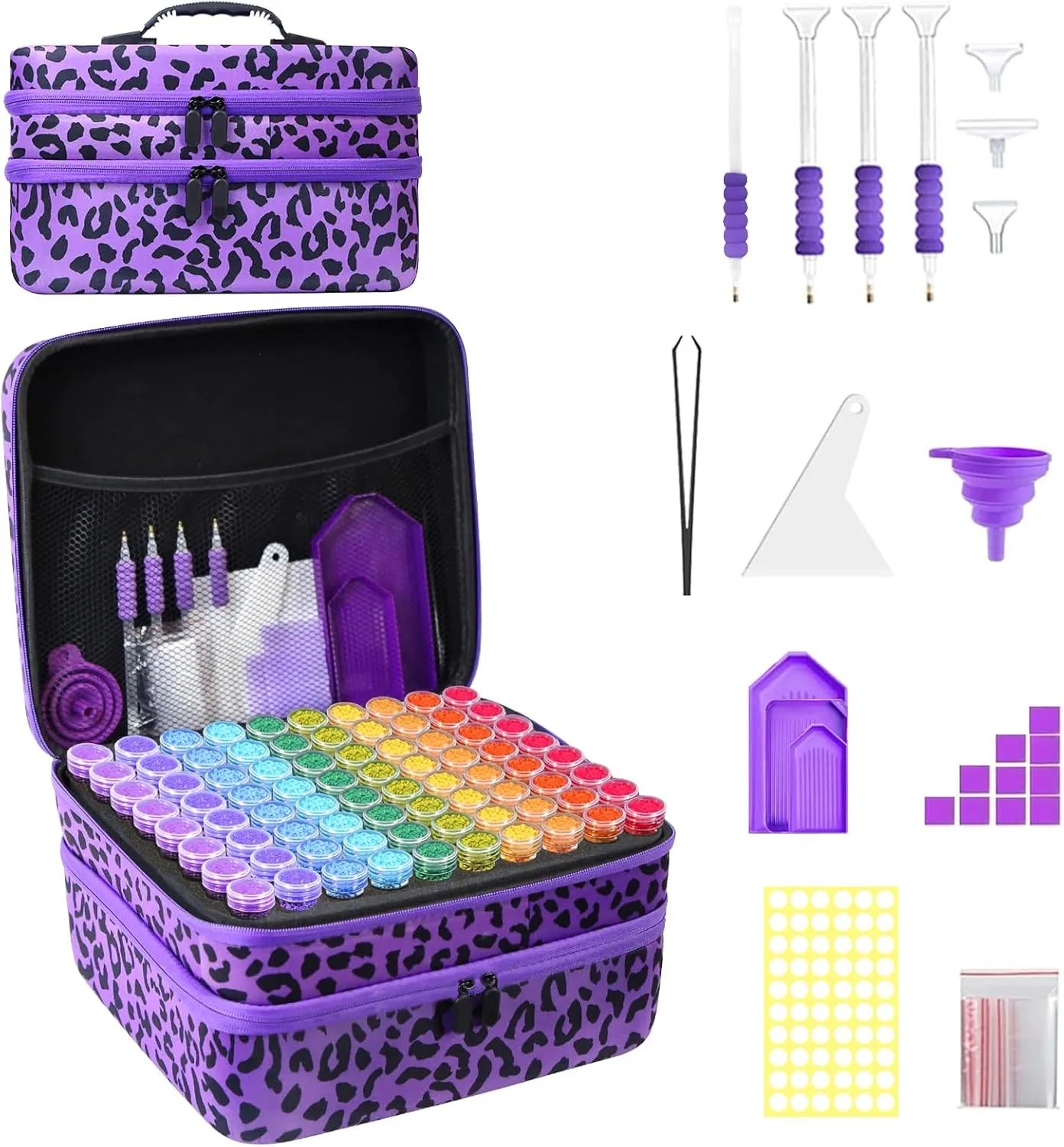 ZORETCO Diamond Painting Storage Box, 240 Slots Bead Storage Containers with Tools Kit for Diamond Art Accessories Craft Jewelry Beads Organizer